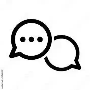 A black and white picture of two speech bubbles