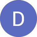 A blue circle with the letter d in it.