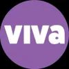 A purple circle with the word viva in it.