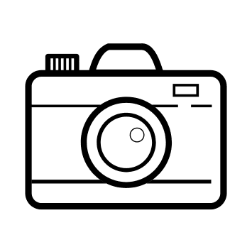 A black and white picture of a camera.