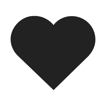 A black heart is shown on the side of a white background.